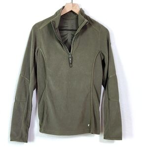 Poivre Blanc Army Green Fleece Pullover Quarter Zip